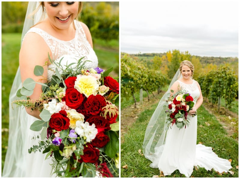 Cannon River Winery, fall wedding, fall floral, fall wedding floral, red roses, Artemisia Studios, Minneapolis wedding florist, Twin Cities wedding florist, cannon falls wedding florist, Leah FOntaine Photography, wedding inspiration, red bouquet, red flowers, outdoor wedding, Minnesota winery wedding