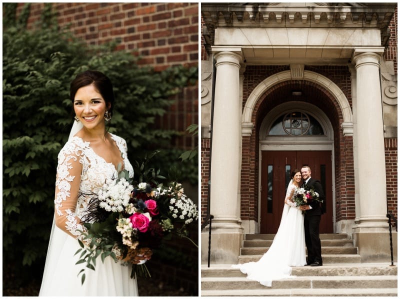 Chapel of St. Thomas Aquinas, Town & Country Club, Tandem Tree, hot pink wedding floral, burgundy wedding, burgundy bridesmaids, pink wedding floral, Minnesota wedding florist, Minneapolis wedding florist, Saint Paul wedding florist, Artemisia Studios