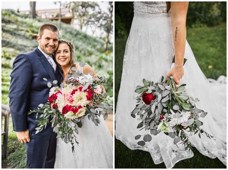 Leopold's Mississippi Gardens, Perry James Photography, red wedding, red flowers, red bouquet, red roses, wedding inspiration, summer wedding, Artemisia Studios, Minneapolis wedding florist, Minnesota wedding florist, donut bar, wedding ideas, Leopold's Mississippi Gardens wedding florist