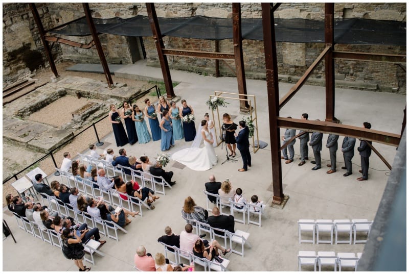 Mill City Museum, blue wedding, white wedding floral, summer wedding, Minneapolis wedding venues, Laura Alpizar Photography, Artemisia Studios, Minneapolis wedding floral, wedding design, Minneapolis wedding, The Guthrie, Guthrie wedding, wedding inspiration, Minnesota Bride, Minneapolis Wedding Magazine, Mill City Museum wedding florist