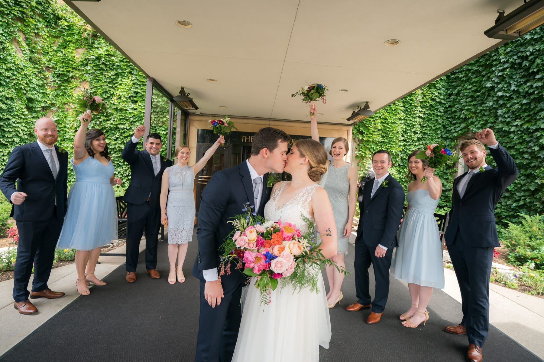 James J Hill Center, James J Hill Library, Glen Stubbe Photography, bright flowers, colorful flowers, summer wedding, summer floral, summer flowers, James J Hill wedding florist, Artemisia Studios, Minneapolis wedding florist, Saint Paul wedding florist, light blue bridesmaids, bright wedding floral