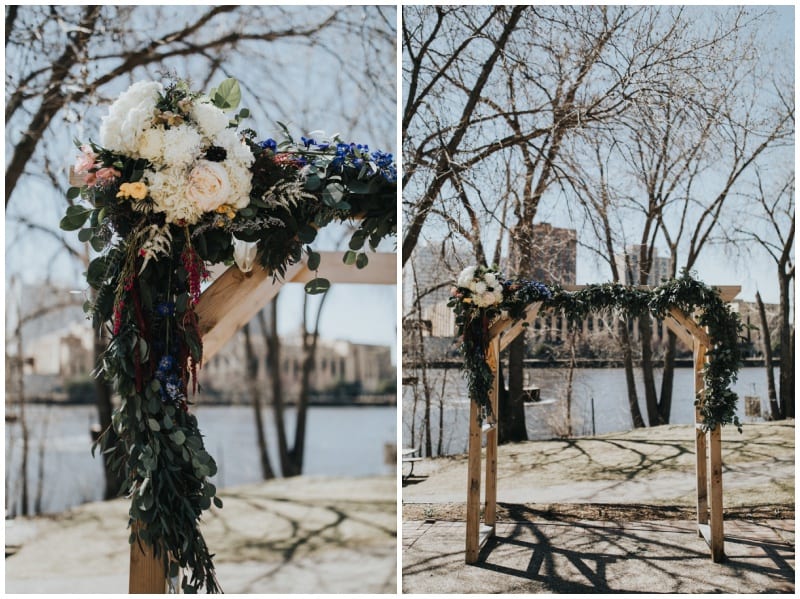 Russell Heeter Photography, Nicollet Island Pavilion, spring wedding, outdoor wedding, Minnesota wedding, Minneapolis wedding, Minnesota wedding venues, Minneapolis wedding venues, park wedding, pavilion wedding, outdoor wedding, spring wedding floral, spring wedding flowers, Artemisia Studios, Minneapolis wedding florist, Saint Paul wedding florist, Nicollet Island Pavilion wedding florist