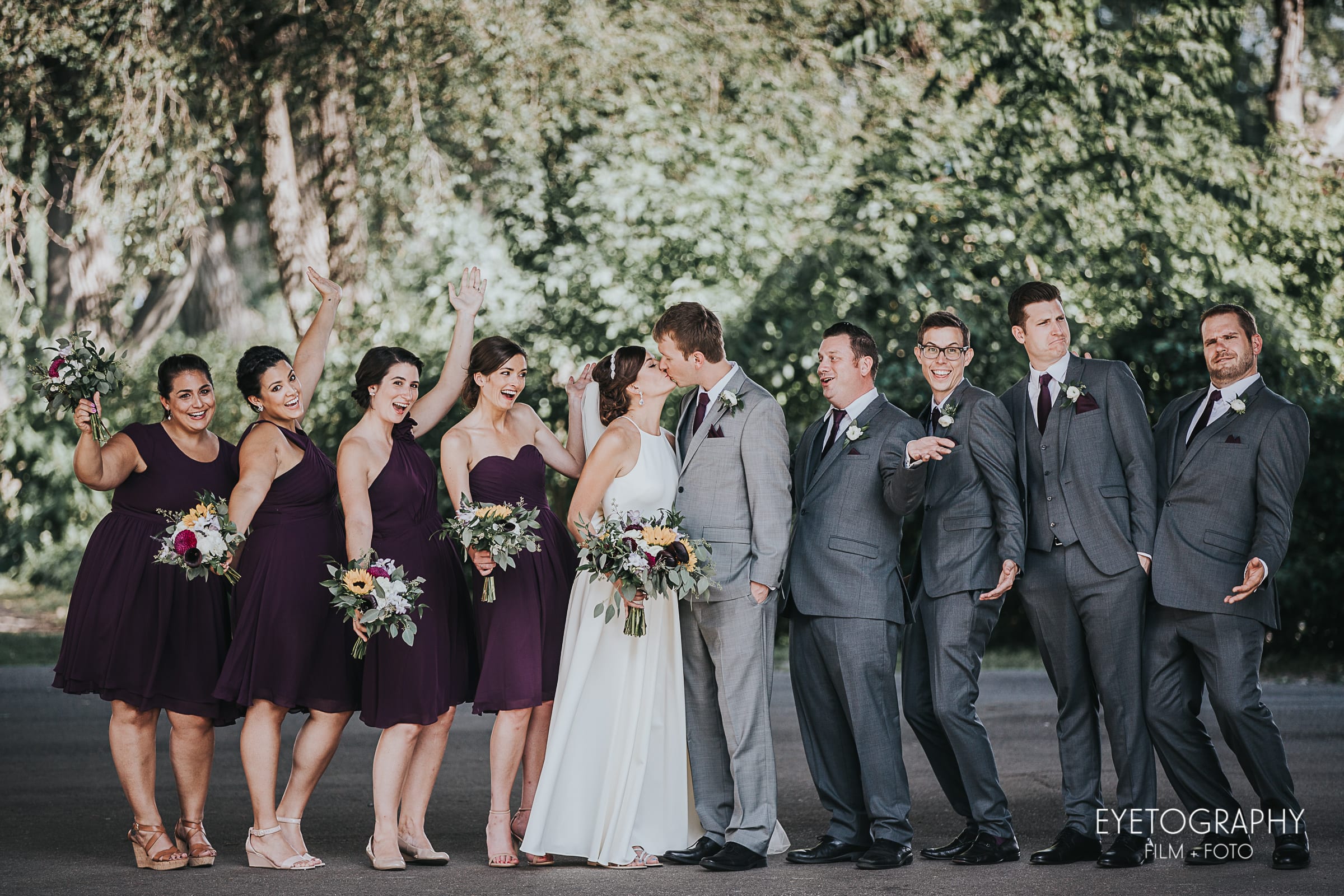 Aster Cafe, Eyetography, purple wedding, summer wedding, outdoor wedding, Artemisia Studios, sunflower bouquet, sunflower wedding, Minnesota wedding florist, Minneapolis wedding florist