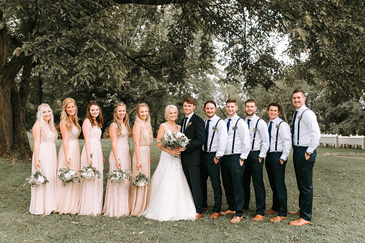 Bloom Lake Barn, Rachel Traxler Photography, barn wedding, Minnesota barn wedding, blue barn, wedding inspiration, summer wedding, blush wedding, rustic wedding, indoor barn wedding, blush bridal bouquet, soft bridal bouquet, Artemisia Studios, Minneapolis wedding florist, Minnesota wedding florist