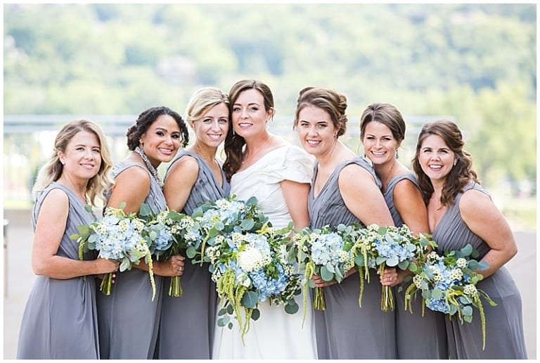 Science Museum of Minnesota Wedding Blue Hydrangea Allie and Christian