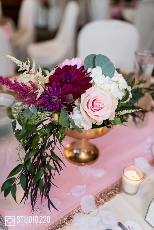 Studio 220 Photography, Majestic Oaks Golf Club, pink wedding, magenta wedding, pink wedding flowers, magenta wedding flowers, wedding inspiration, Minneapolis wedding florist, Twin Cities wedding florist, Minnesota wedding florist, Artemisia Studios, pink, magenta, summer wedding, summer wedding colors, summer bouquet