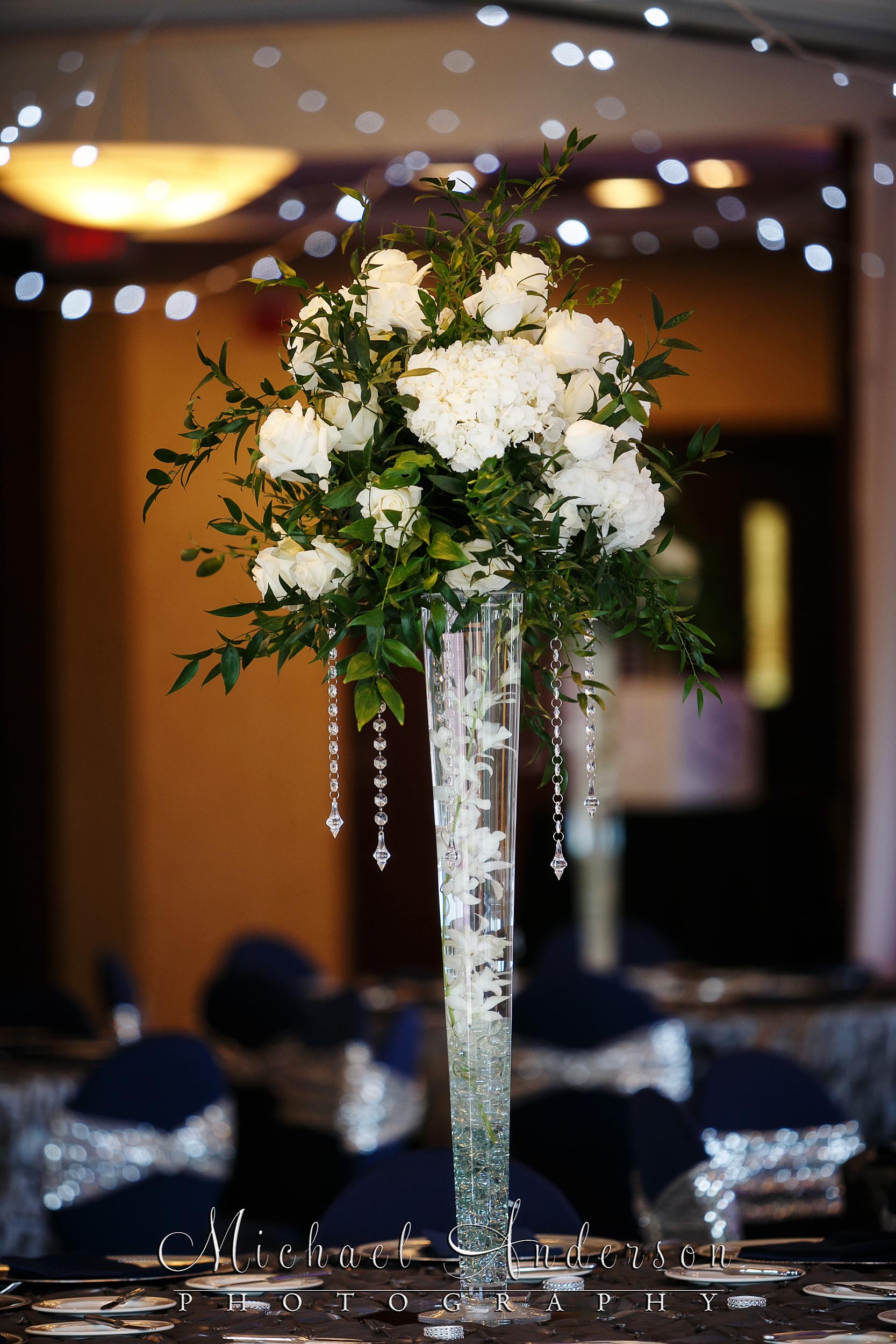 Michael Anderson Photography, Olympic Hills Golf Course, wedding, Minnesota wedding, wedding flowers, wedding floral, floral design, white roses, Italian ruscus, wedding inspiration, ceremony design, centerpieces, bridal bouquet, Minneapolis wedding florist, Minnesota wedding florist, Artemisia Studios