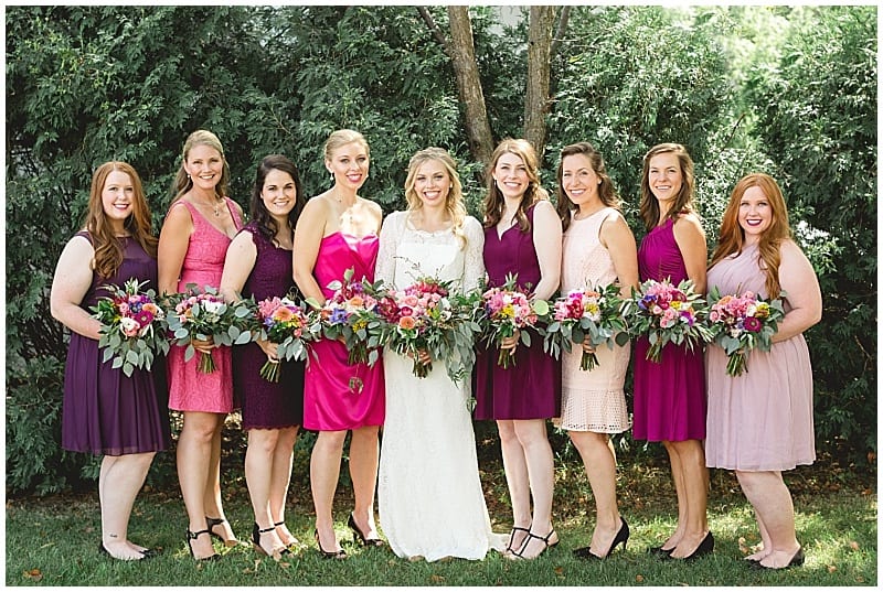 Rochelle Louise Photography, American Swedish Institute, wedding, wedding floral, summer wedding, wedding inspiration, Minneapolis wedding, unique wedding venues, Minneapolis wedding venues, pink wedding, pink wedding floral, wedding floral, summer wedding floral, Minneapolis wedding florist, Minnesota wedding florist, Artemisia Studios, pink bridesmaids, bridesmaids, mismatched bridesmaids dresses, bridesmaid bouquet, bride, bridal bouquet, summer bouquet