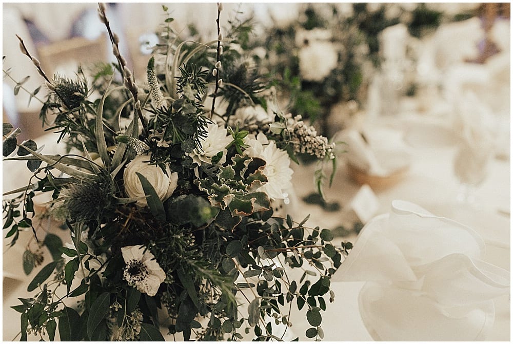 Kiana Grant Photography, Semple Mansion, winter wedding, Minneapolis wedding, Minneapolis mansion, winter flowers, winter wedding floral, wedding reception, centerpiece, floral decor, wedding decor, wedding inspiration, winter wedding centerpiece