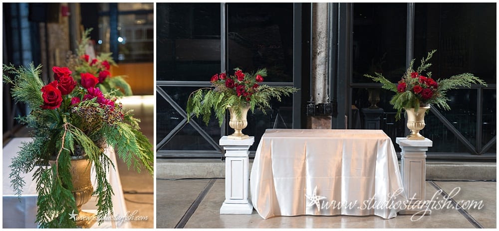 Starfish Studio, Mill City Museum, winter wedding, Minnesota wedding, winter wedding floral, winter wedding inspiration, winter centerpieces, winter bouquet, bridal bouquet, Christmas wedding, holiday wedding, Artemisia Studios, Minneapolis wedding florist, Minnesota wedding florist