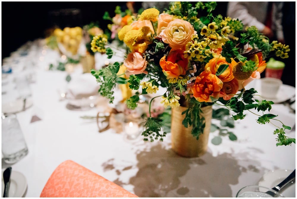 Justina Louise Photography, fall wedding floral, wedding, fall wedding, fall floral, fall flowers, blue and yellow wedding, Metropolitan Ballroom, United Methodist Church, Minnesota wedding, Minnesota fall wedding, wedding reception, centerpieces, fall centerpieces, floral centerpieces, wedding decor