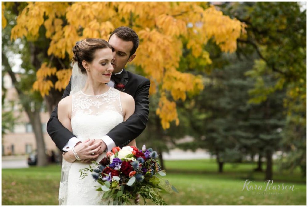 Kara Pearson Photography, Semple Mansion, fall wedding, Minneapolis wedding, fall flowers, fall floral, Artemisia Studios, boutonnieres, florist, bridal bouquet, bride, groom, wedding photos