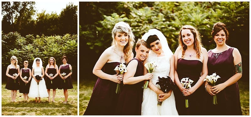 Jacques Riley Barn, Ash & James Photography, bride, bridesmaids, purple bridesmaids dresses, bridesmaids bouquet, lilies, bridal bouquet, unique bridal style, bridal look, bridal style, short bridesmaids dresses