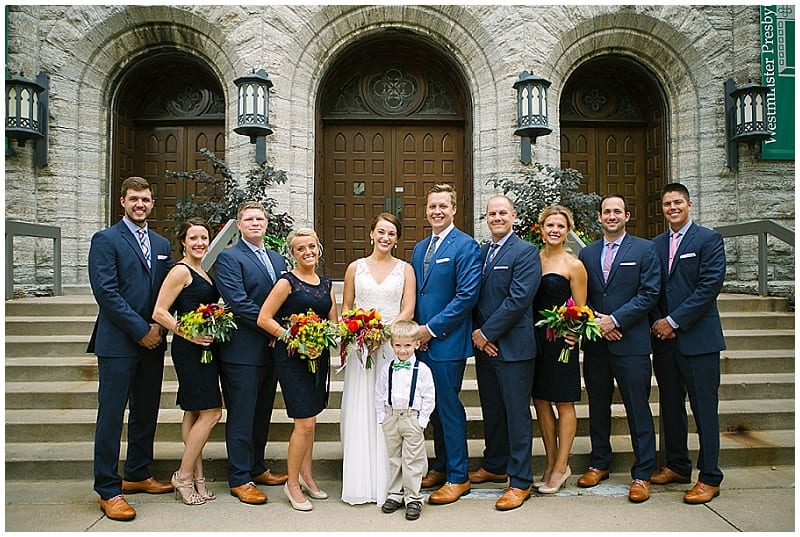 westminster presbyterian church, navy wedding, summer wedding, bride, groom, bridal party, navy bridesmaids, bridesmaids dresses, navy suits